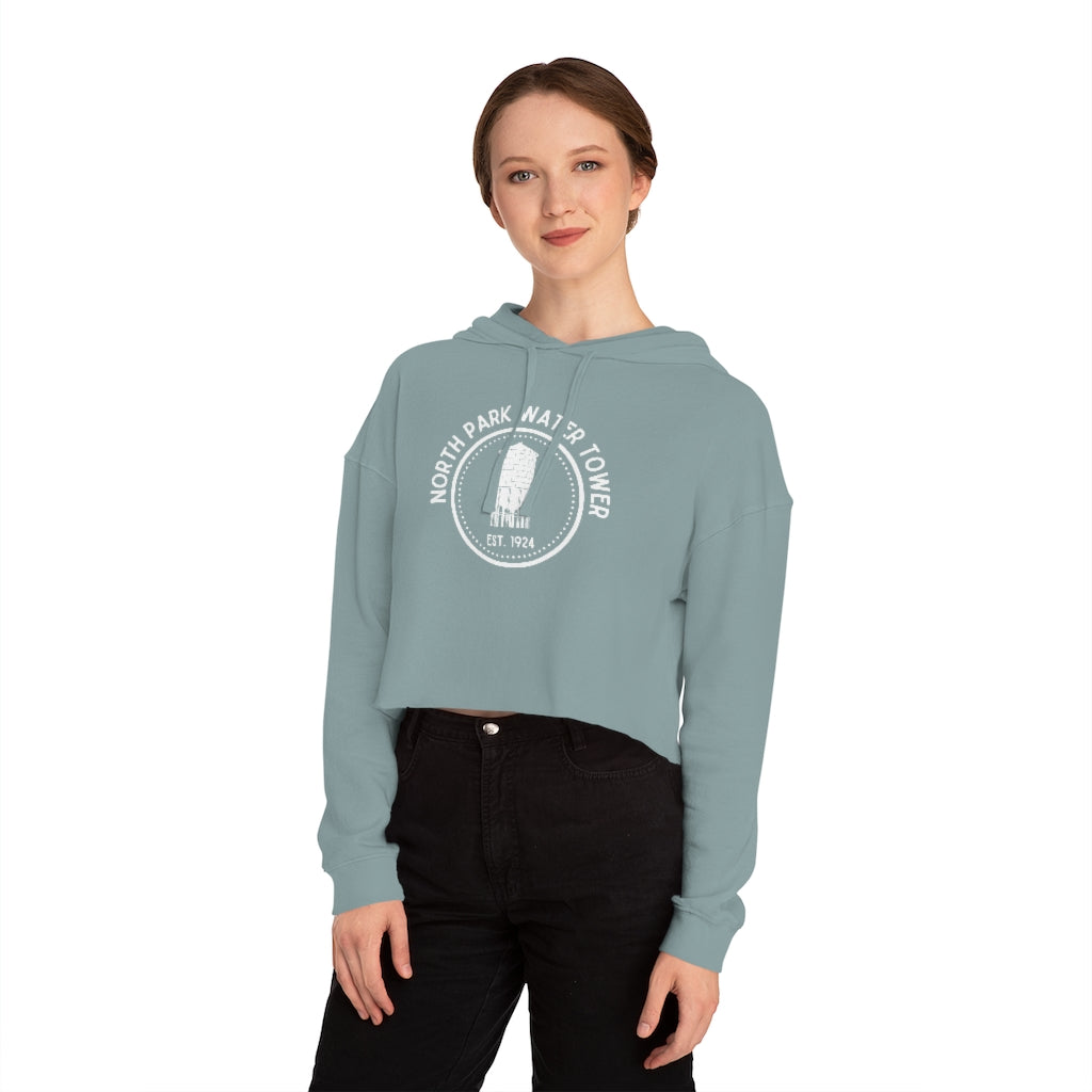 North Park Water Tower Est. Cropped Hoodie, SD Women's Hooded Sweatshirt