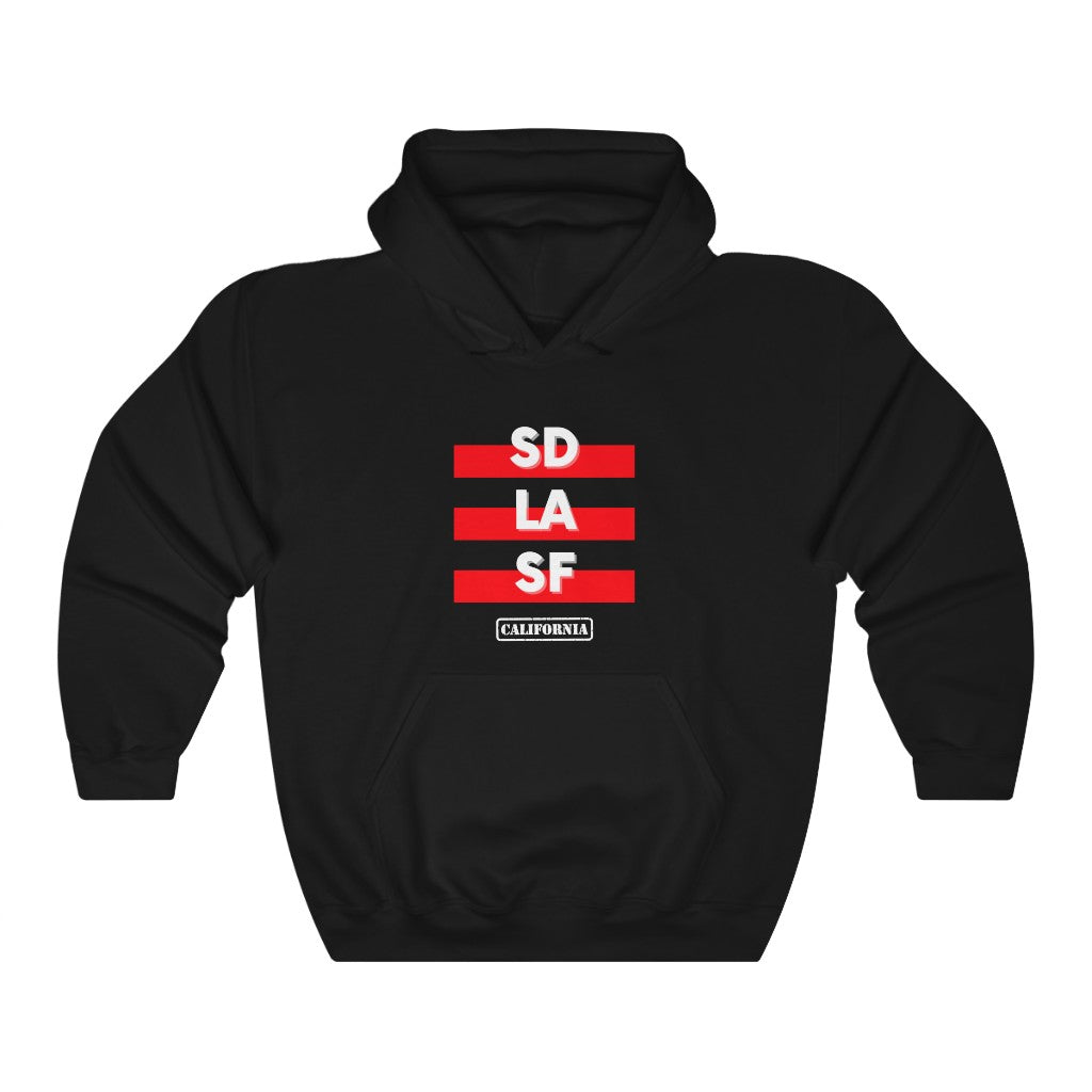 SD LA SF California Hoodie (Red)