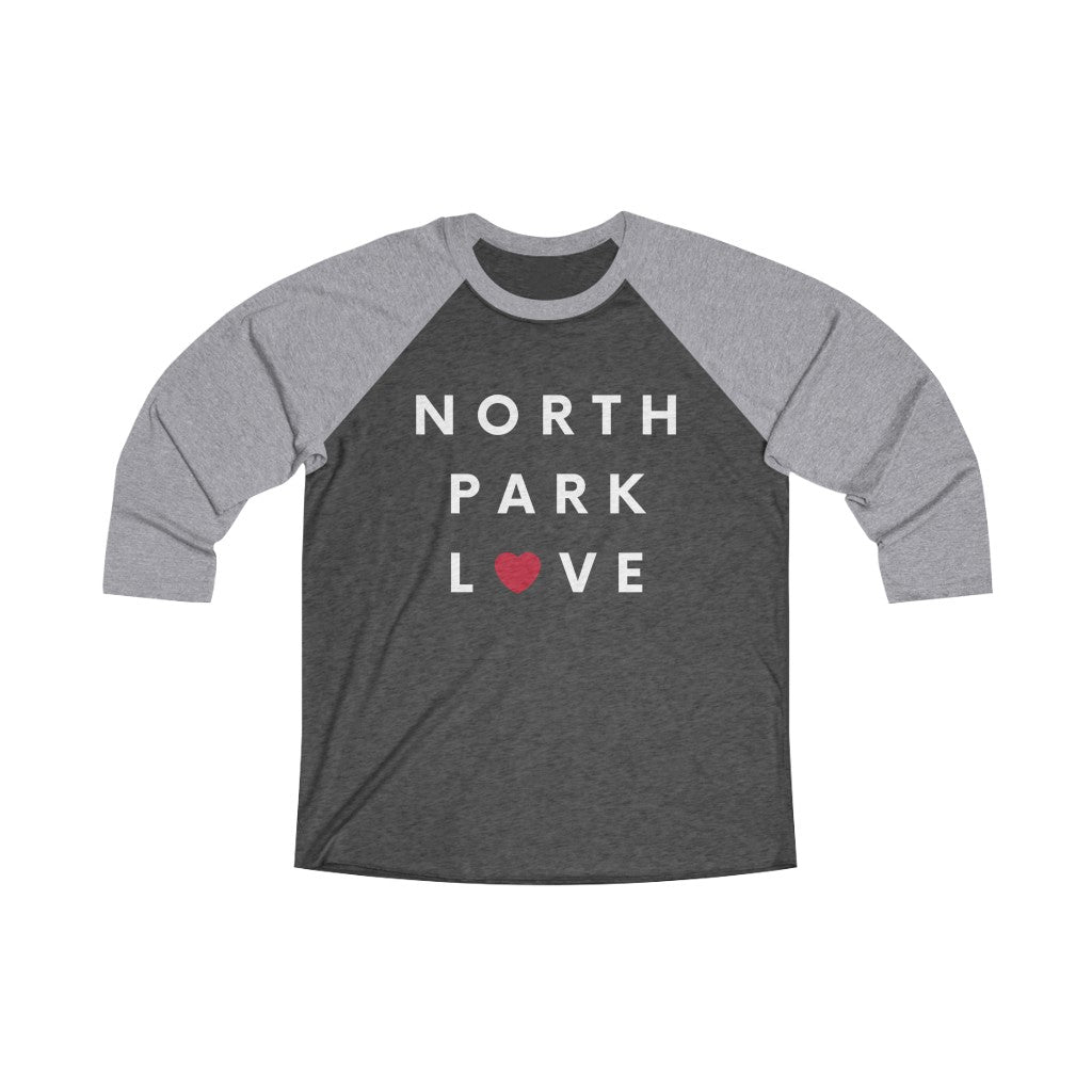 North Park Love 3/4 Sleeve Baseball Tee