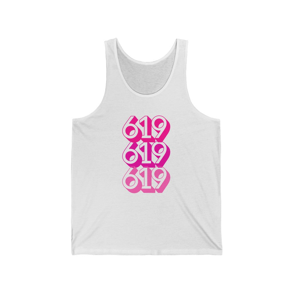 619 Tank | Pink San Diego Area Code Sleeveless T-Shirt