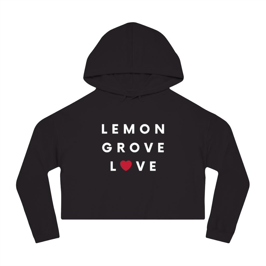 Lemon Grove Love Cropped Hoodie, Women's Hooded Sweatshirt