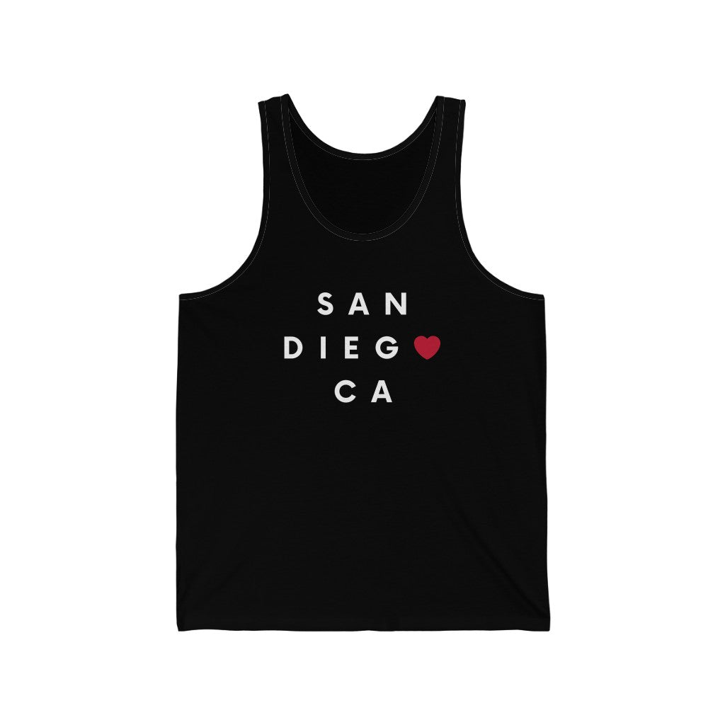 San Diego CA Tank Top, SD Sleeveless T-Shirt (Unisex) (Multiple Colors Avail)